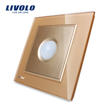 Livolo New Human Induction Electric Switch Golden Glass Panel Home Wall Sensor Motion Light Switch VL-W291RG-13